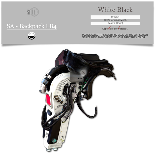 :::SOLE::: SA - Backpack LB4 (White Black)