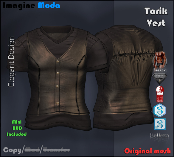 Tarik Vest Short {Black} Aesthetic, Gianni, Geralt, Slink, Jake, Legacy -Imagine Moda-