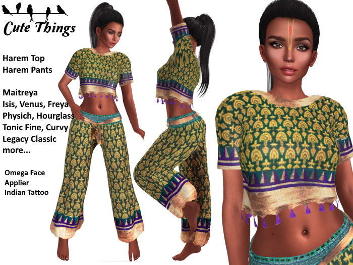[CT] Yasmine indian Outfit  Green - Maitreya - Belleza - Slink - Tonic - Legacy - more 