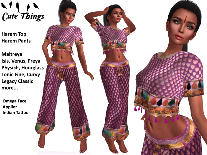 [CT] Yasmine Indian Outfit Purple - Maitreya - Belleza - Slink - Tonic - Legacy - more