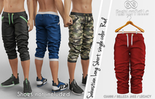 Sebastian Male Long Shorts Red - Signature Gianni, Belleza Jake, Legacy - FashionNatic