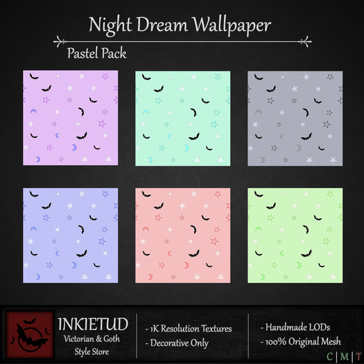 [INKIETUD] Night Dream Wallpaper - Pastels (Boxed)