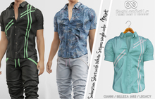 Sebastian Male Shirt Mint with White stripes  - Signature Gianni, Belleza Jake, Legacy - FashionNatic