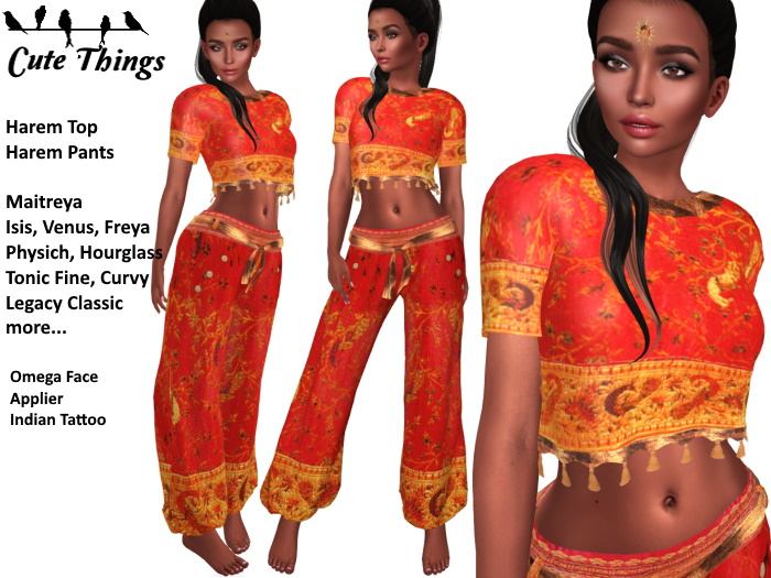 [CT] Yasmine Indian Outfit Red - Maitreya - Belleza - Slink - Tonic - Legacy - more - DEMO