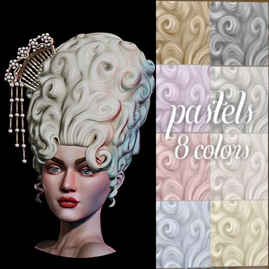 (NO) Marie Style With Fancy Comb - Pastel Colors