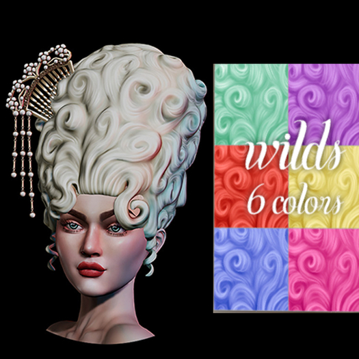 (NO) Marie Style With Fancy Comb - Wild Colors