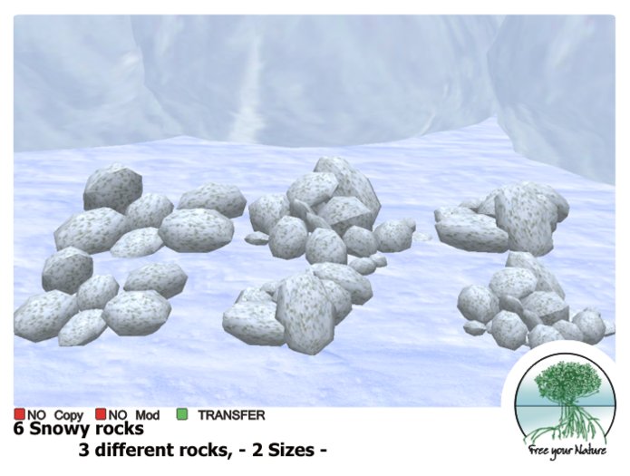 Pack - 6 Snowy Rocks - A