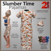 Slumber Time Pajamas [2cute] Cute Foxes