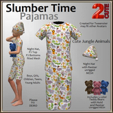 Slumber Time Pajamas [2cute] Cute Jungle Animals