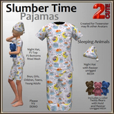 Slumber Time Pajamas [2cute] Sleeping Animals