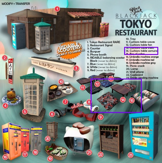 BJK - Tokyo Gacha - Cushions table samurai