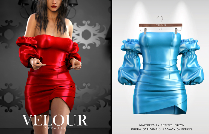 VELOUR APPAREL: "Miami" Dress (Sky)