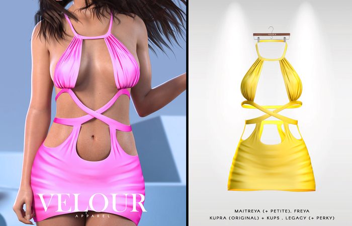 VELOUR: "Jelena" Dress (Yellow)