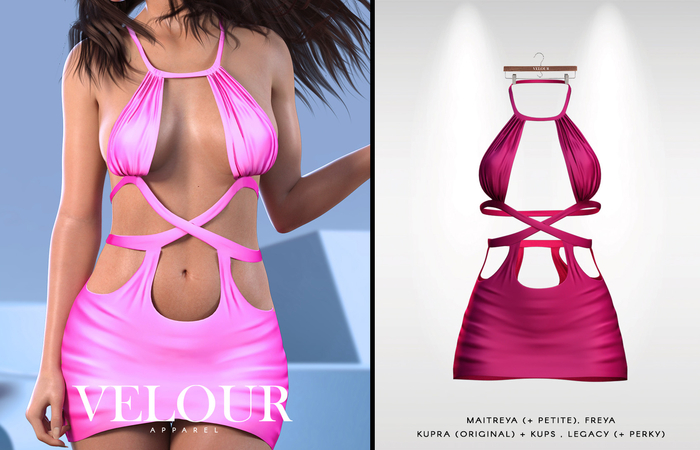 VELOUR: "Jelena" Dress (Magenta)