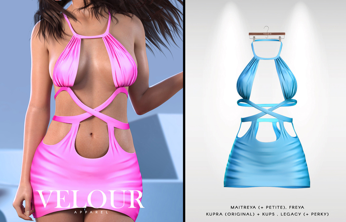 VELOUR: "Jelena" Dress (Sky)