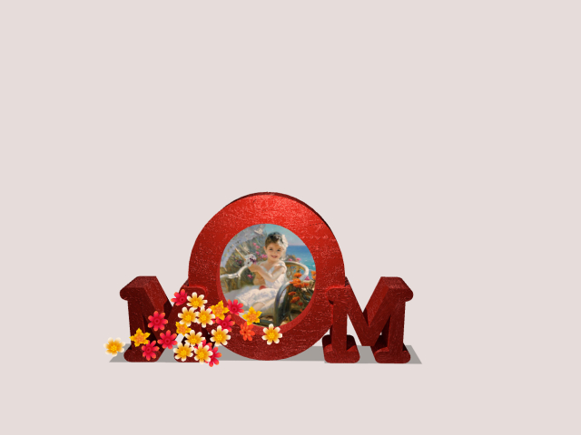 MOM Frame with mesh Flowers