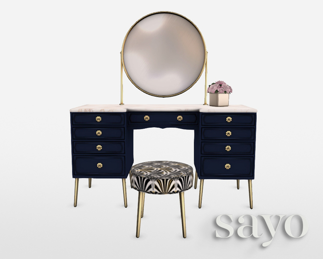 SAYO - Paige Vanity Set - Navy