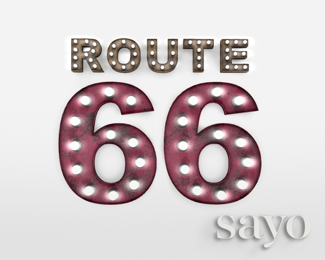 SAYO - Route 66 Metal Sign - Glam