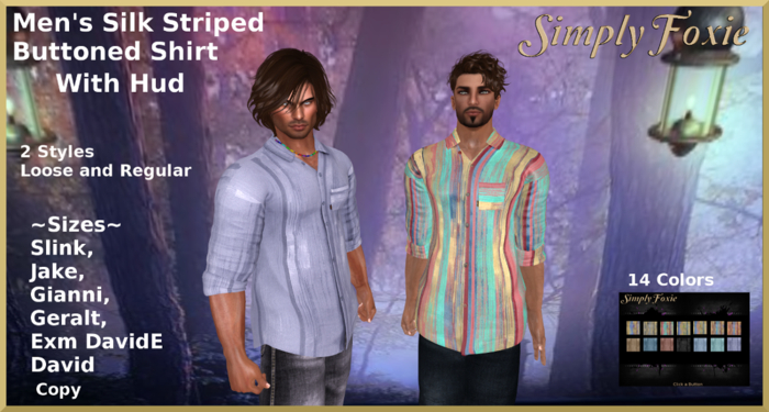 Men's Silk Striped Buttoned Shirt With Hud (Boxed)