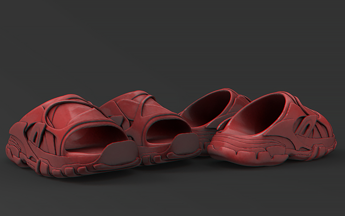 //O. OALENCIAGA SANDALS. /CHERRY