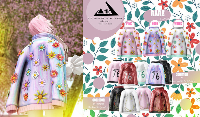 -ATTIC- Big Shoulder Jacket 76 White