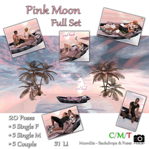 M-BdP :: Pink Moon - Full Set (Backdrop incl. Poses)