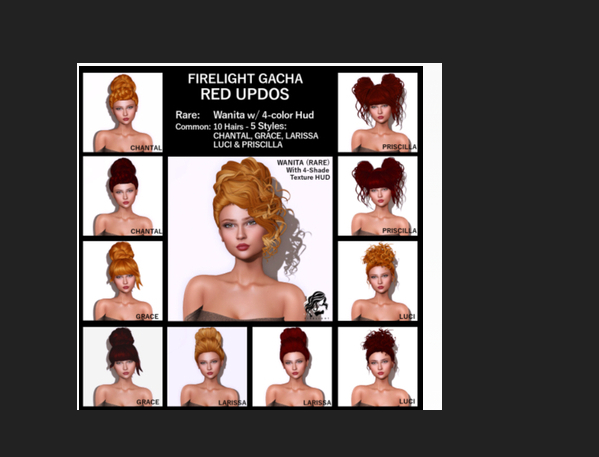Firelight Updo Gacha - Chantal - Blond - COMMON