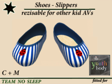 shoes slippers blue stripes