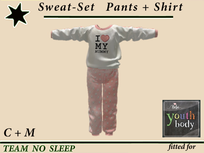 Sweat Set wh pink BBY
