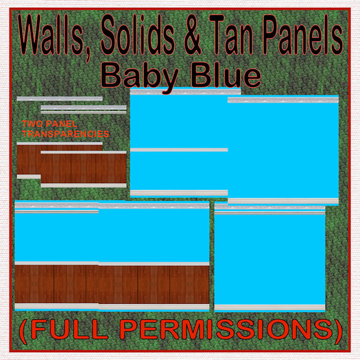 FP, Wall Interior Solids Tan Panels Rails 5 Baby Blue Wall