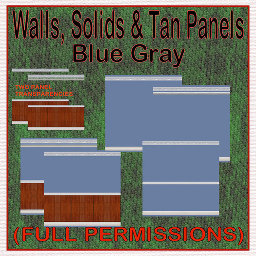 FP, Wall Interior Solids Tan Panel Rails 0-5 Blue Gray Wall