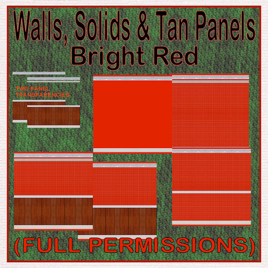 FP, Wall Interior Solids Tan Panel Rails 5 Bright Red