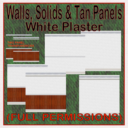 FP, Wall Interior Solids Tan Panel Rails White Plaster