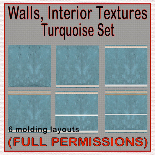 FP, Wall Interior Textures Blue Turquoise Wall Rails 5