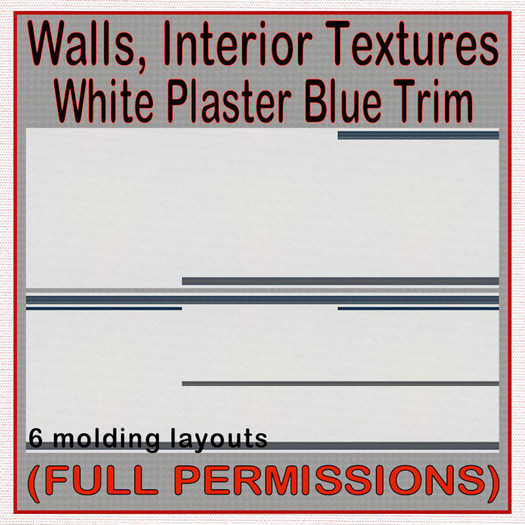 FP, Wall Interior Textures White Plaster Wall Rails Blue 0-5