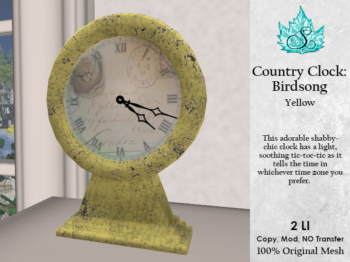 Country Clock: Birdsong - Yellow