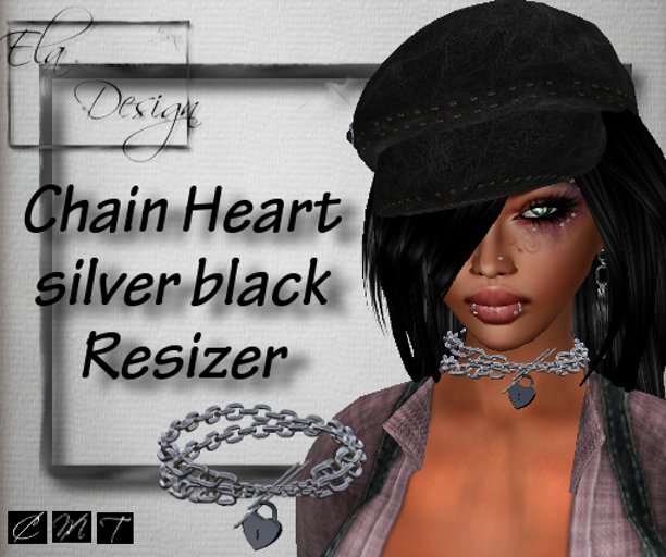 Chain Heart silver black