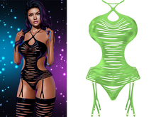 Pepper Ripped Top [Lime Green] - Maitreya (+Petite) • Legacy