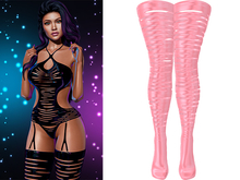 Pepper Ripped Stockings [Light Pink] - Maitreya • Legacy