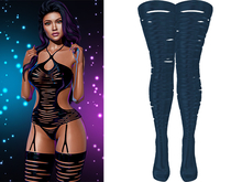 Pepper Ripped Stockings [Navy Blue] - Maitreya • Legacy