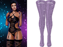 Pepper Ripped Stockings [Lavender] - Maitreya • Legacy