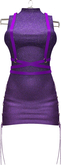 PURPLE GLITTER Hip Laced Dress w Harness