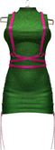 LIME GREEN Hip Laced Dress w Harness