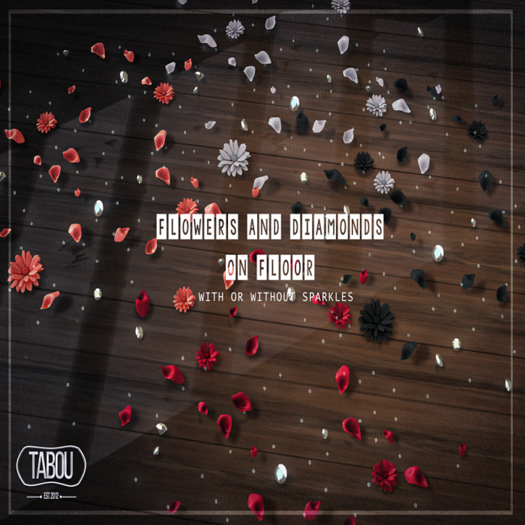 TABOU. Flowers Diamonds- Floor -White