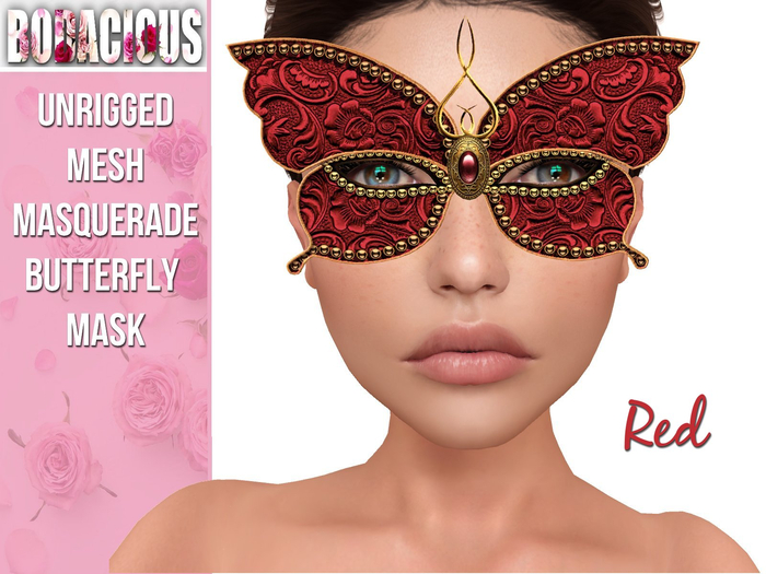 [:B:] Butterfly Masquerade Mask ~ Red UNPACKER