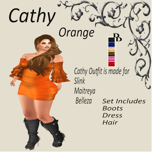 DD Cathy Dress Orange (add)
