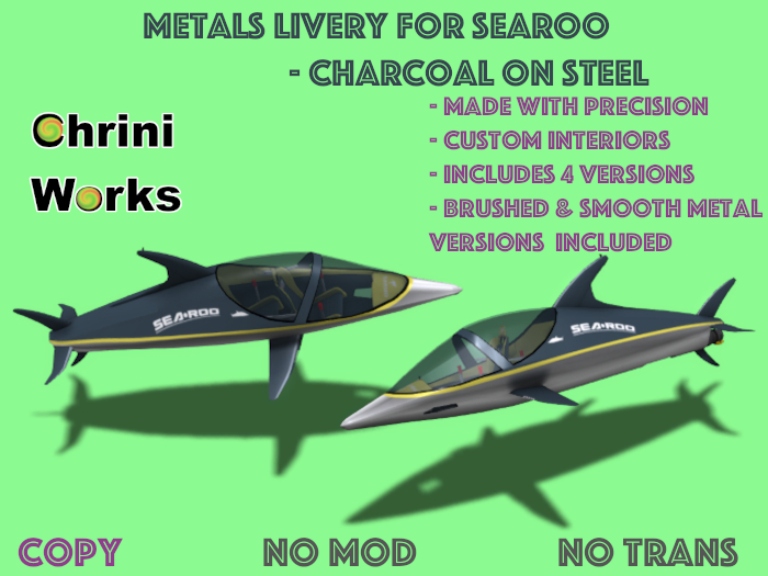 SeaRoo Livery: "Charcoal & Steel"