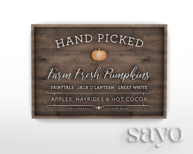 SAYO - From the Farm Set - Fresh Pumpkins Sign
