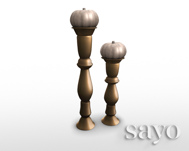 SAYO - From the Farm Set - Pumpkin Candlesticks