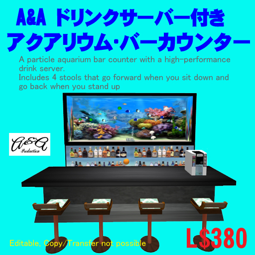 A&A new aquarium  bar counter with Drink server V03  box